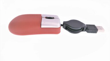 Mouse Optic Mini USB Retractabil Rosu