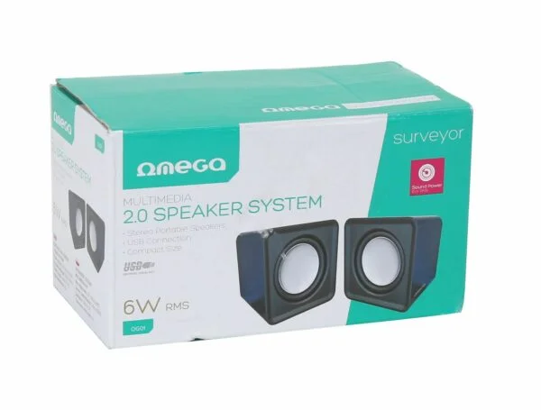 OMEGA SPEAKERS 2.0 OG-01 SURVEYOR 6W BLUE USB - imagine 3