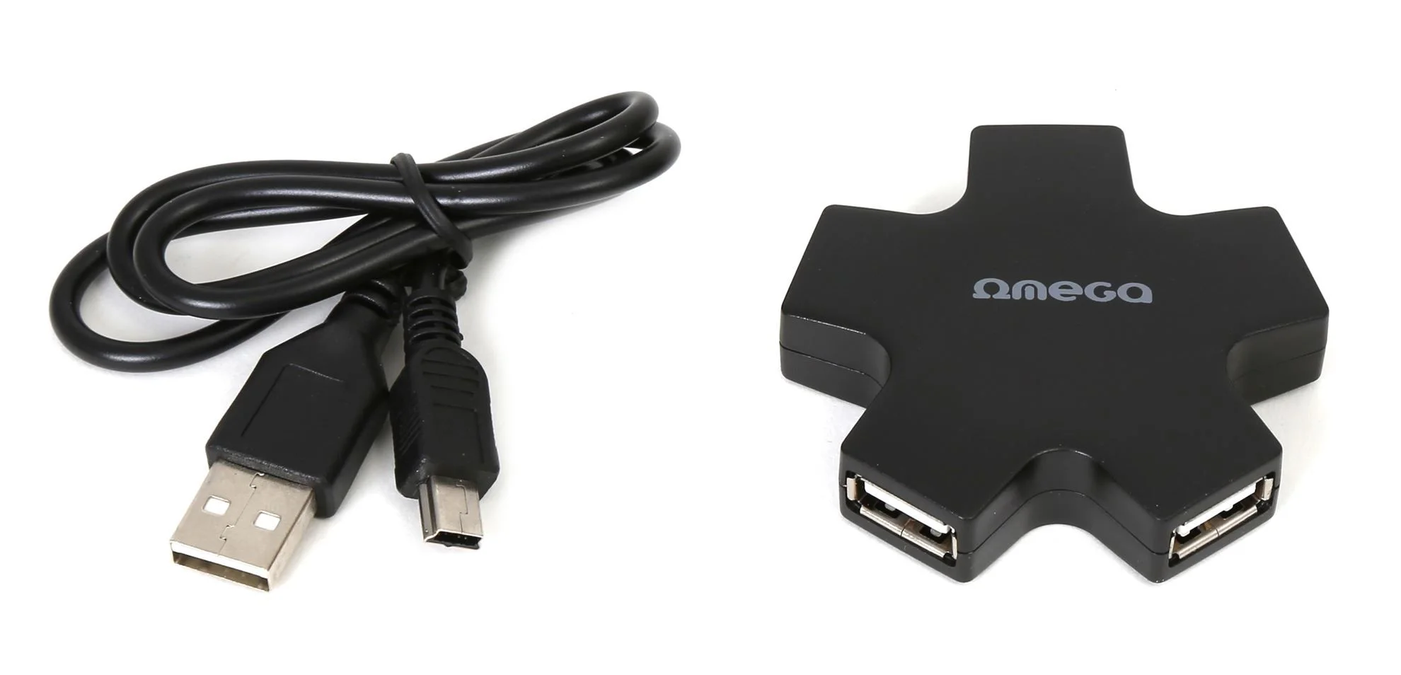 OMEGA USB 2.0 HUB 4 PORT STAR BLACK - imagine 2
