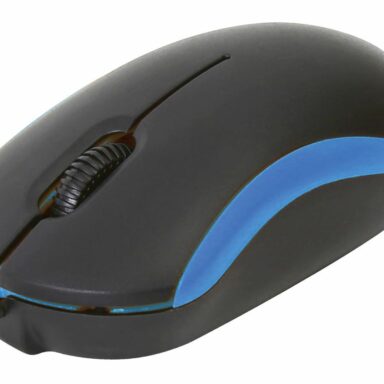 Mouse USB, Omega 43182 OM-07V, 1000 DPI, 95x54x34mm, cablu 108cm , negru cu albastru