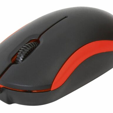 Mouse USB, Omega 43185 OM-07V, 1000 DPI, 95x54x34mm, cablu 108cm , negru cu rosu