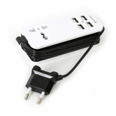 PLATINET TRAVEL CHARGER 4-PORT USB 4A + UK plug WHITE/BLACK