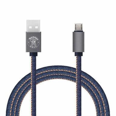 Cablu Omega 44200 micro USB-USB , textil blugi , 1M, 2A, albastru