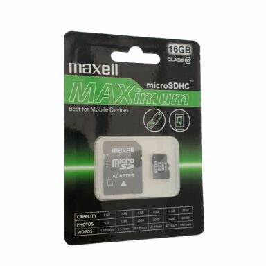 Card Maxell microSDHC 16 Gb clasa 10 cu adaptor, MAXimum 854717.00.TW