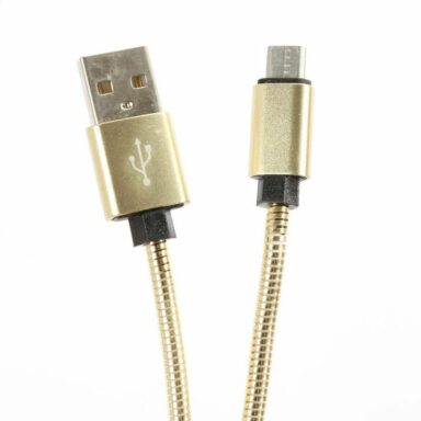 Cablu Omega micro USB – USB, metal, 1.8A, 1 m,auriu [44209]