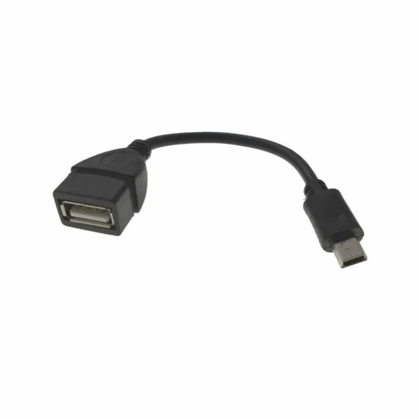 Cablu OTG USB mama - mini USB 5P tata 10 cm, negru