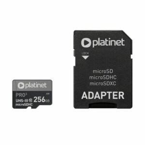 Card microSDXC Platinet 45094, 256GB, clasa 10 UHS-III 90Mb/s cu adaptor