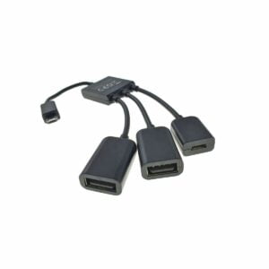 Hub OTG Gembird, cu conector microUSB tata la 2 porturi USB 2.0 mama si port alimentare microUSB mama