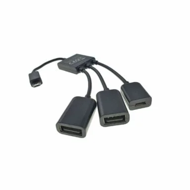 Hub OTG Gembird, cu conector microUSB tata la 2 porturi USB 2.0 mama si port alimentare microUSB mama