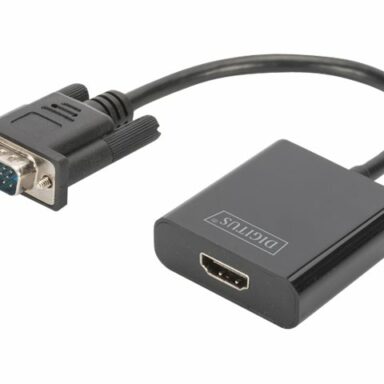 DIGITUS VGA to HDMI Converter + Audio 3.5mm Full HD 1080p cable type 15cm black