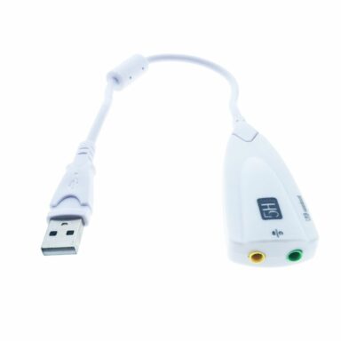 Placa de sunet USB Tip C, cu iesire 2 x Jack 3.5mm mama, Virtual 7.1 Channel, butoane de comanda, indicatori Led, alba