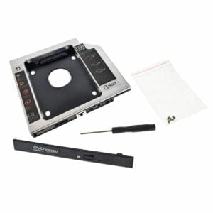 Adaptor inlocuire unitate optica 5.25'' cu HDD 2.5'' sau SSD 12.7mm, Akyga, din otel zincat, cu accesorii