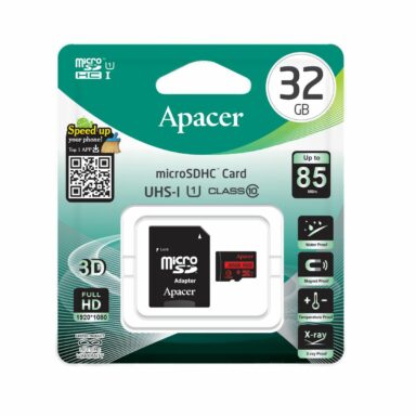 MicroSDHC Card Apacer 32GB clasa 10 UHS-I cu adaptor, 85MB/s