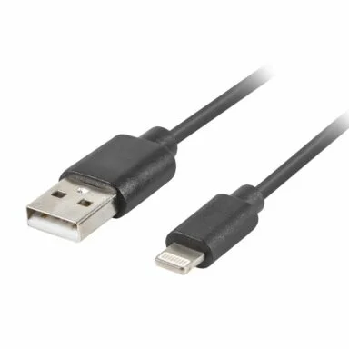 Cablu USB 2.0 tata la 8-pin Lightning tata, Lanberg 41640, lungime 3 metri, negru