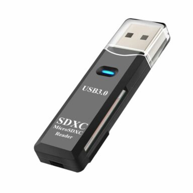 Cititor USB 3.0 pentru carduri SDXC si microSDXC , scriere, stocare si transfer date, indicator LED, cu capac, negru