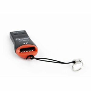 Cititor card microSD, Gembird, interfata USB 2.0, transfer maxim 25 MBps, negru cu rosu