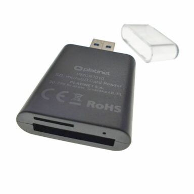 Cititor USB 3.0 de carduri SD si microSD UHS-II, Platinet 45220, viteza transfer date pana la 5 Gb/s, negru