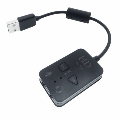Placa de sunet USB, 7.1, cu iesire 2 x Jack 3.5mm mama, butoane de comanda, indicator Led, neagra