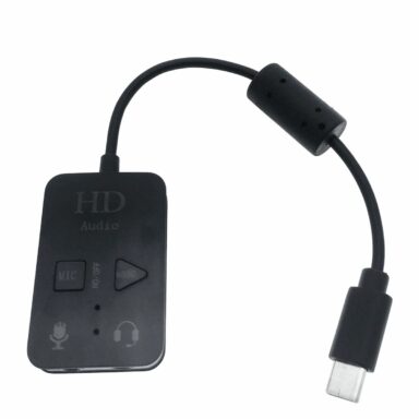 Placa de sunet USB Tip C, Virtual 7.1 Channel, cu iesire 2 x Jack 3.5mm mama, butoane de comanda, indicatori Led, neagra