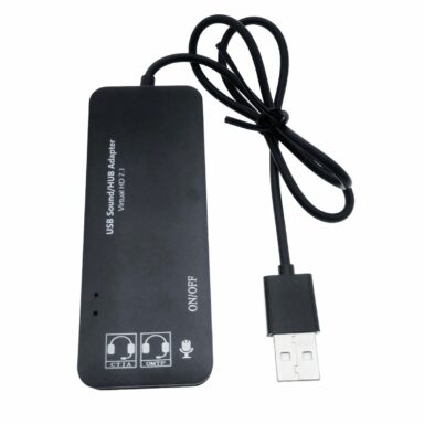 Hub USB Si Placa De Sunet, 2in1, Interfata USB 2.0, 3 Porturi USB, Iesire 3 X Jack 3.5mm Mama, Indicator Led, Cu Cablu 45 Cm, Negru