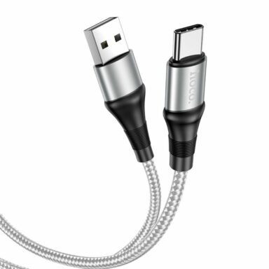Cablu cu conectori USB tata la USB Tip C tata, HOCO X50 Excellent, 3A, lungime 1m, gri
