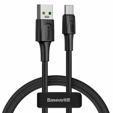 Cablu USB tata si USB tip C tata, Baseus CATSW-F01 VOOC Quick Charge, 5A, 1m, negru