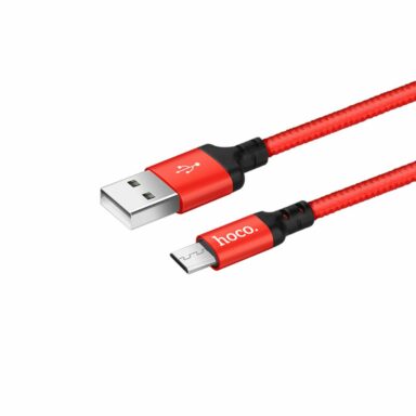 Cablu cu conectori USB la microUSB tata, HOCO X14 Times Speed, 2.4 A, lungime 1m, rosu